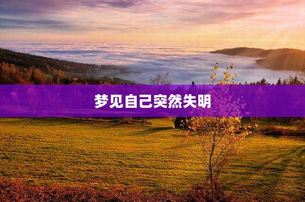 梦见自己突然失明