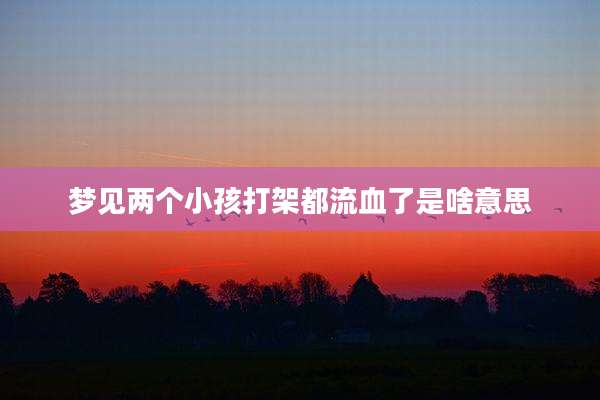梦见两个小孩打架都流血了是啥意思