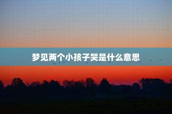 梦见两个小孩子哭是什么意思
