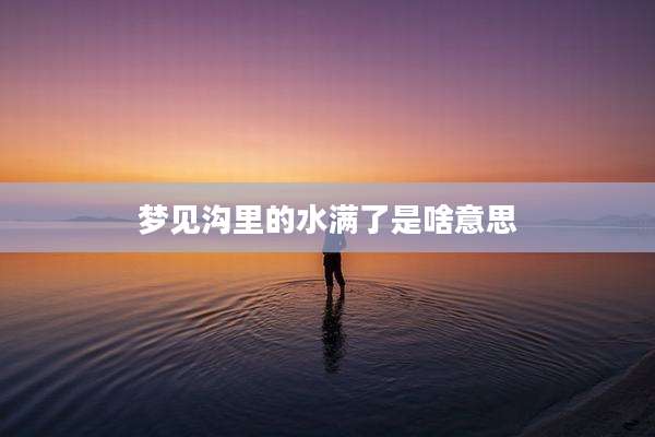 梦见沟里的水满了是啥意思