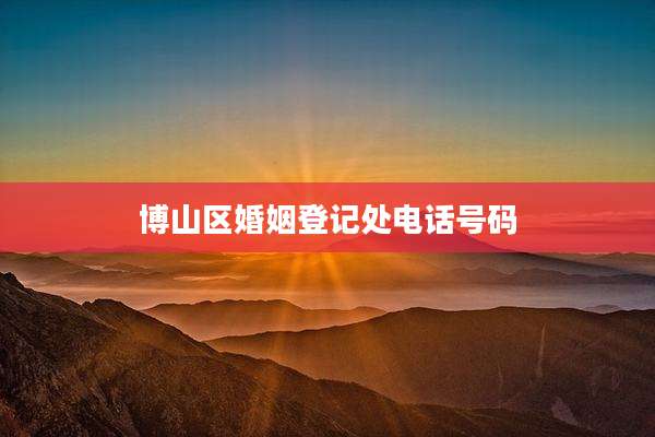 博山区婚姻登记处电话号码