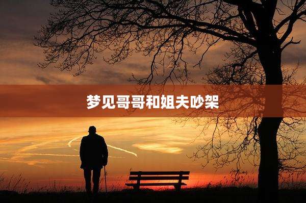 梦见哥哥和姐夫吵架