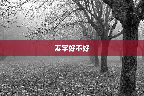 寿字好不好