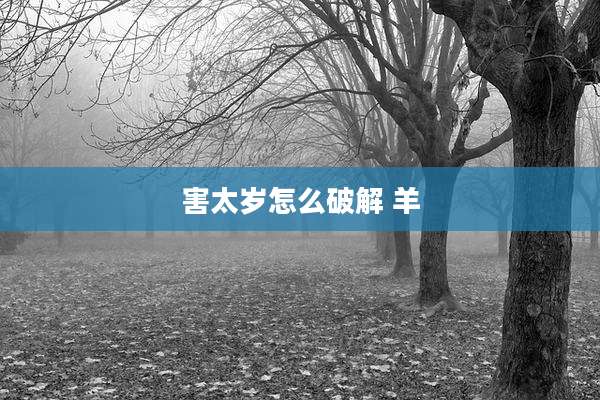 害太岁怎么破解 羊