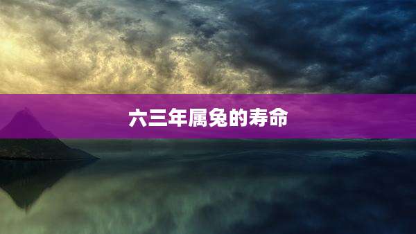 六三年属兔的寿命