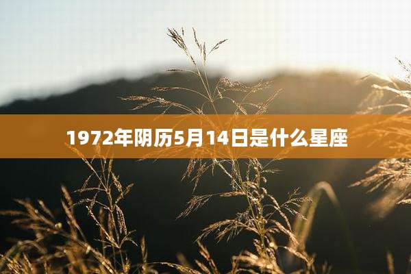 1972年阴历5月14日是什么星座
