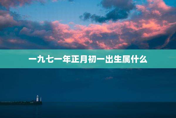 一九七一年正月初一出生属什么