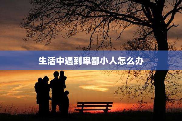 生活中遇到卑鄙小人怎么办
