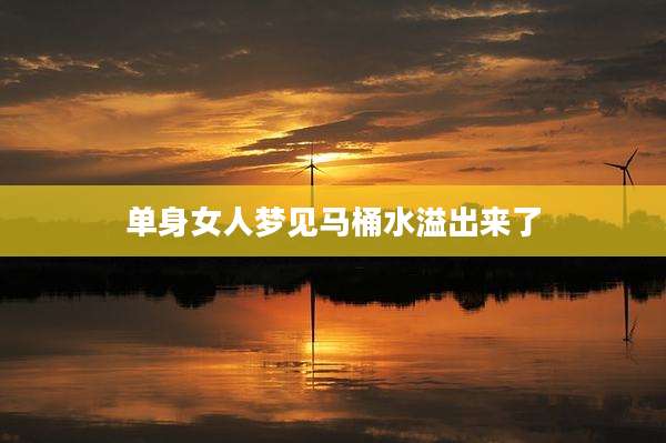 单身女人梦见马桶水溢出来了