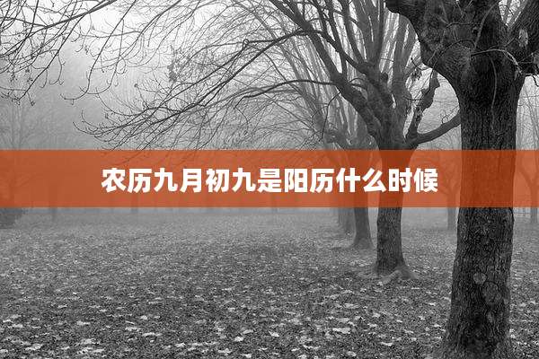农历九月初九是阳历什么时候