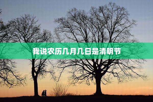 我说农历几月几日是清明节