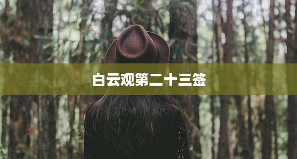 白云观第二十三签