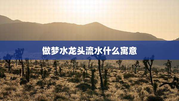 做梦水龙头流水什么寓意