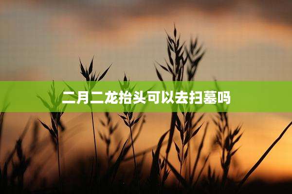 二月二龙抬头可以去扫墓吗