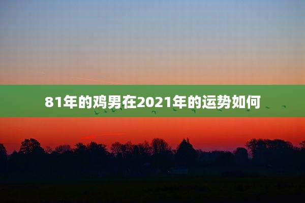 81年的鸡男在2021年的运势如何