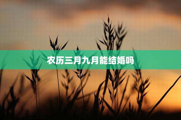 农历三月九月能结婚吗
