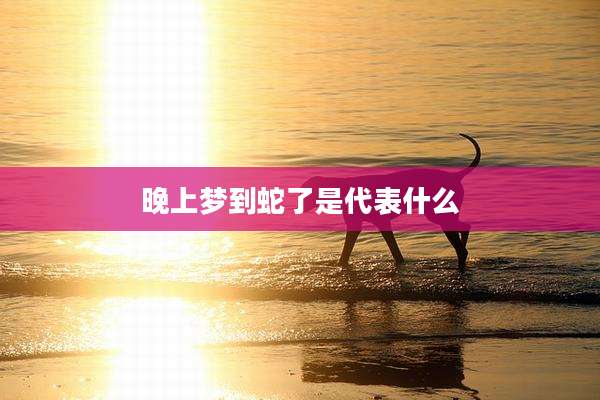 晚上梦到蛇了是代表什么