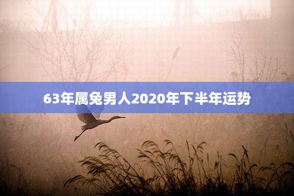 63年属兔男人2020年下半年运势