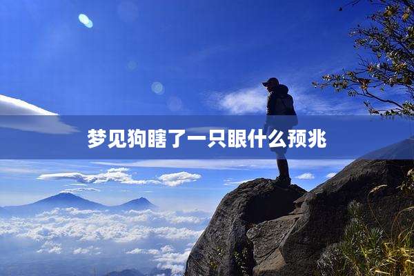 梦见狗瞎了一只眼什么预兆