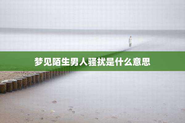 梦见陌生男人骚扰是什么意思