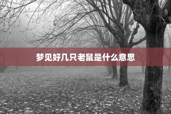 梦见好几只老鼠是什么意思