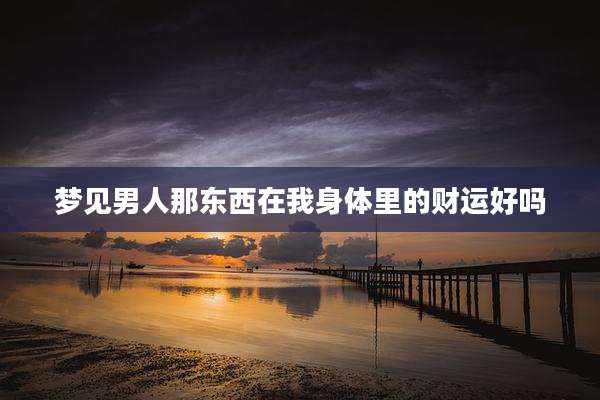 梦见男人那东西在我身体里的财运好吗