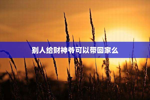 别人给财神爷可以带回家么