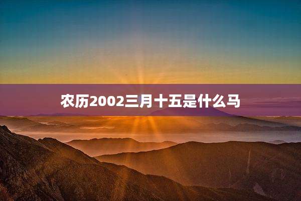 农历2002三月十五是什么马