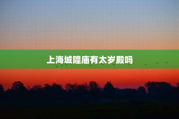 上海城隍庙有太岁殿吗