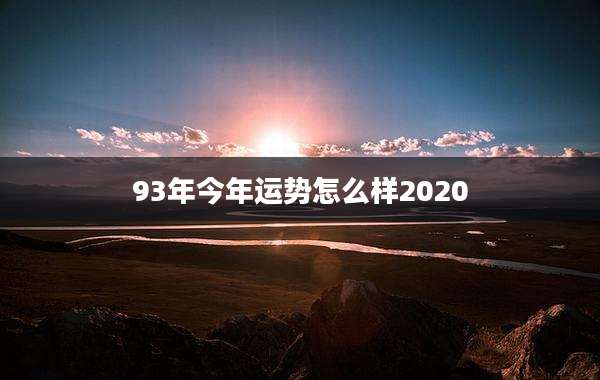 93年今年运势怎么样2020