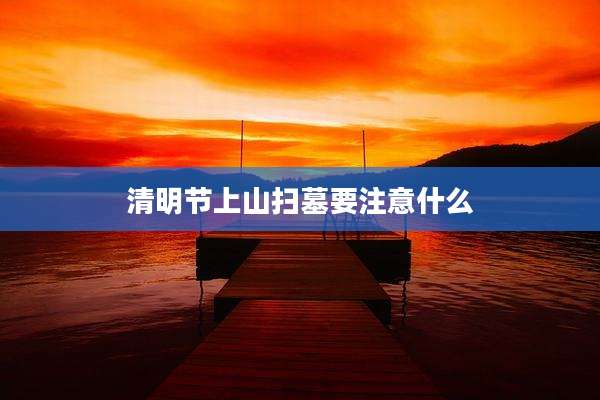 清明节上山扫墓要注意什么