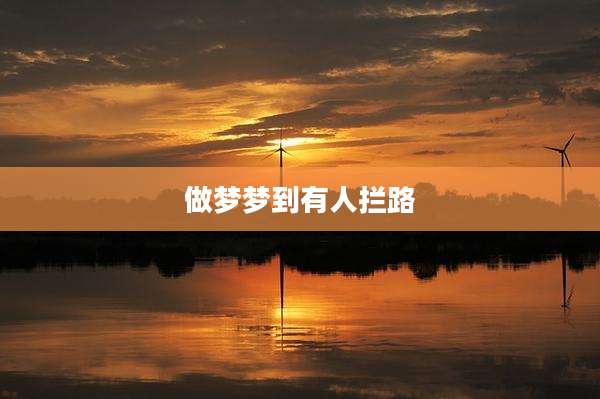 做梦梦到有人拦路