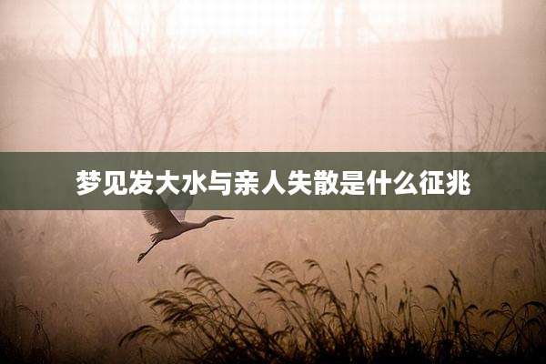 梦见发大水与亲人失散是什么征兆