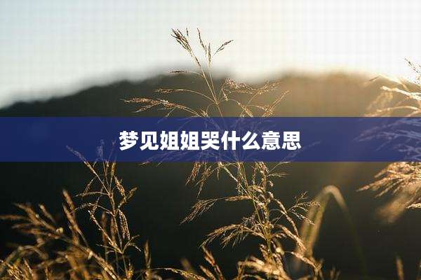 梦见姐姐哭什么意思