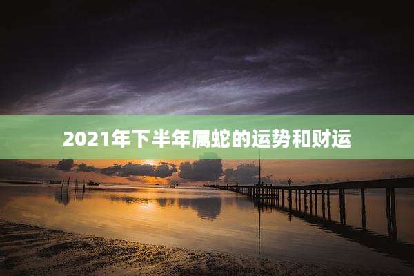 2021年下半年属蛇的运势和财运