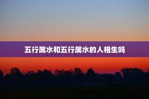 五行属水和五行属水的人相生吗