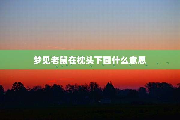 梦见老鼠在枕头下面什么意思