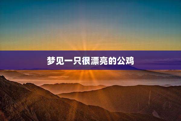 梦见一只很漂亮的公鸡