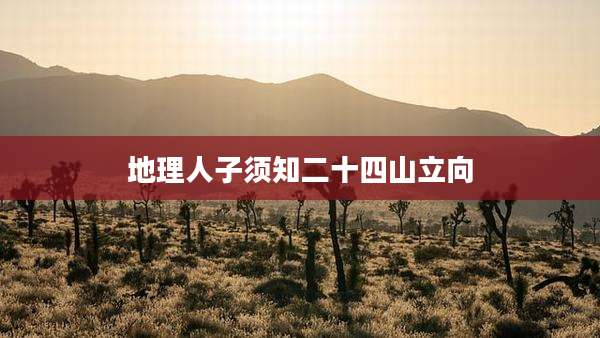 地理人子须知二十四山立向