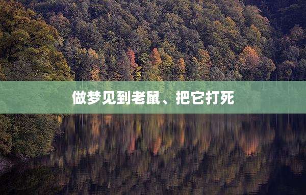 做梦见到老鼠、把它打死