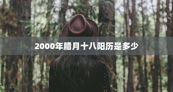 2000年腊月十八阳历是多少