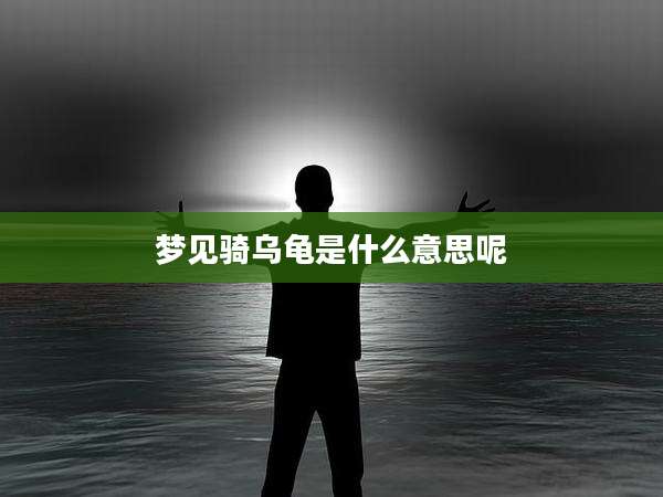 梦见骑乌龟是什么意思呢