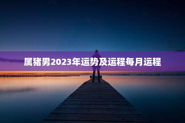 属猪男2023年运势及运程每月运程
