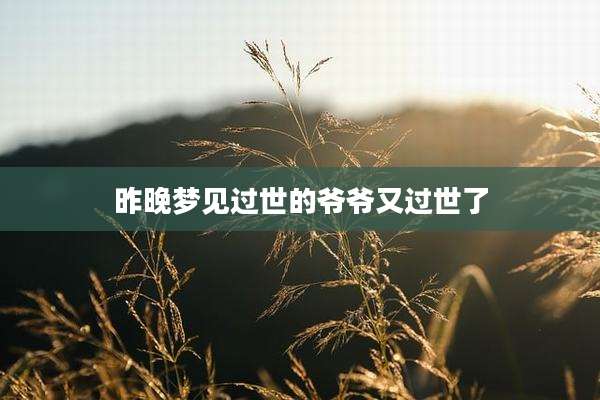 昨晚梦见过世的爷爷又过世了