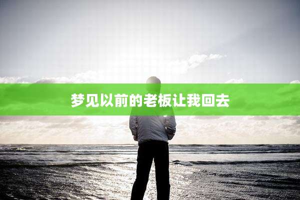 梦见以前的老板让我回去