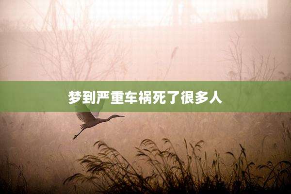 梦到严重车祸死了很多人