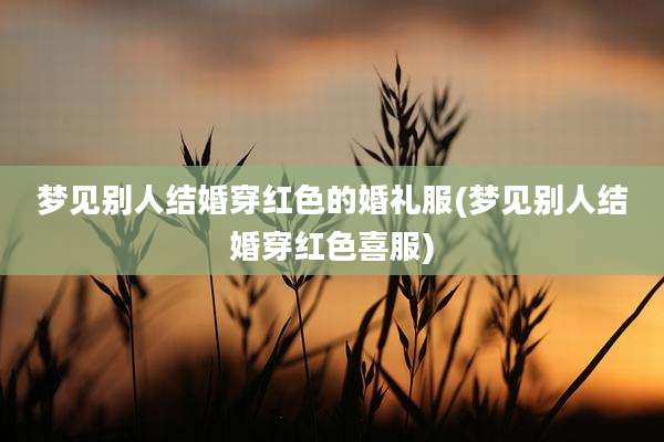 梦见别人结婚穿红色的婚礼服(梦见别人结婚穿红色喜服)