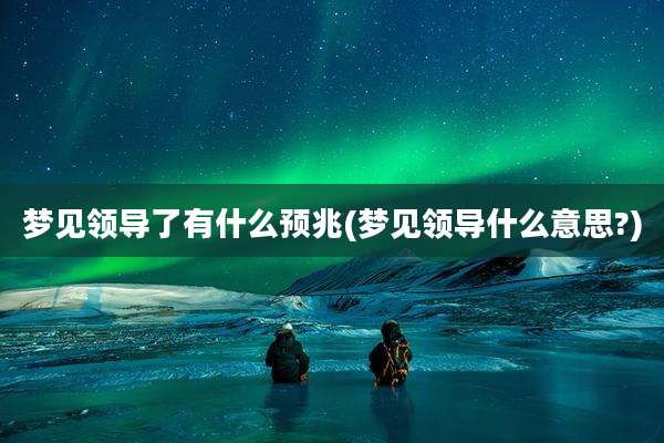梦见领导了有什么预兆(梦见领导什么意思?)