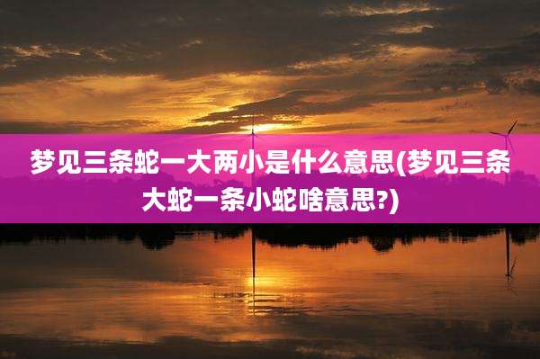 梦见三条蛇一大两小是什么意思(梦见三条大蛇一条小蛇啥意思?)
