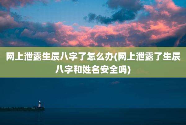 网上泄露生辰八字了怎么办(网上泄露了生辰八字和姓名安全吗)
